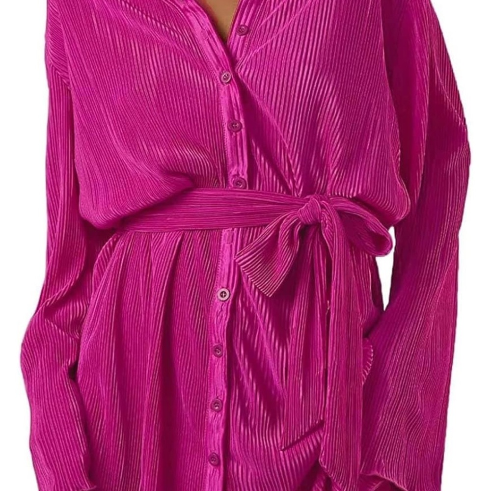 Vibrant Pink Button-Up Dress (worn once!)